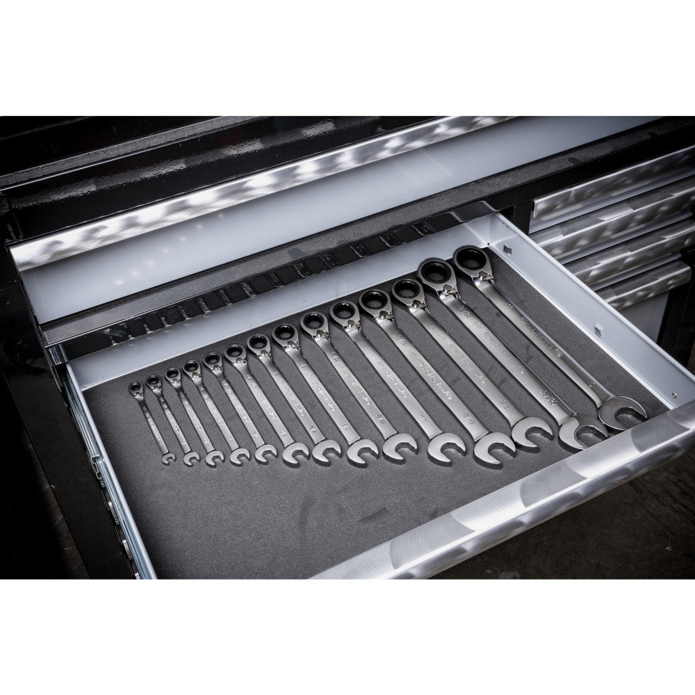 GEARWRENCH 14Pc 90-Tooth 12-Point SAE Reversible Ratcheting Wrench Set