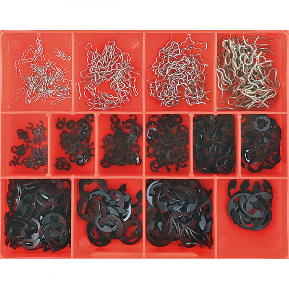 740Pc E-Clip+Retainer Clip Assortment