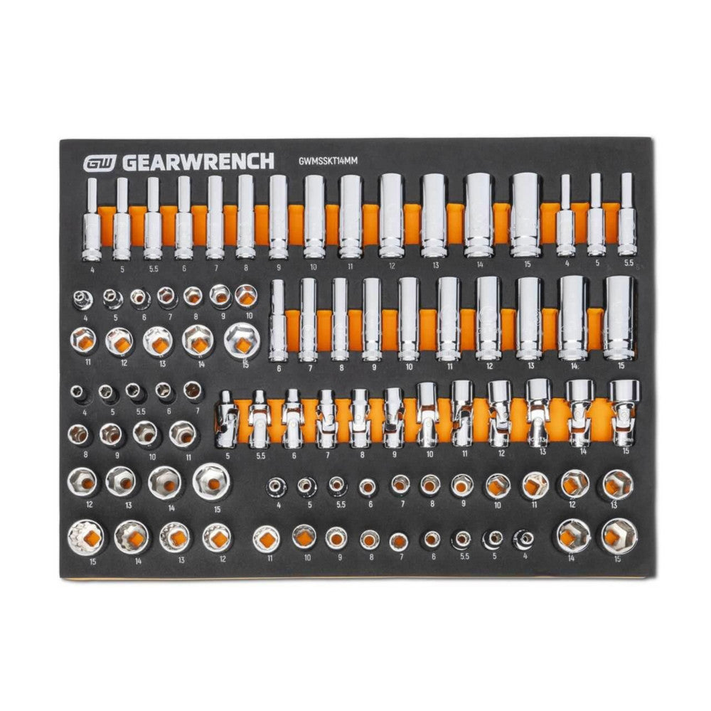 GEARWRENCH 89Pc 1/4in. Drive Master Metric Socket Set In EVA Tray
