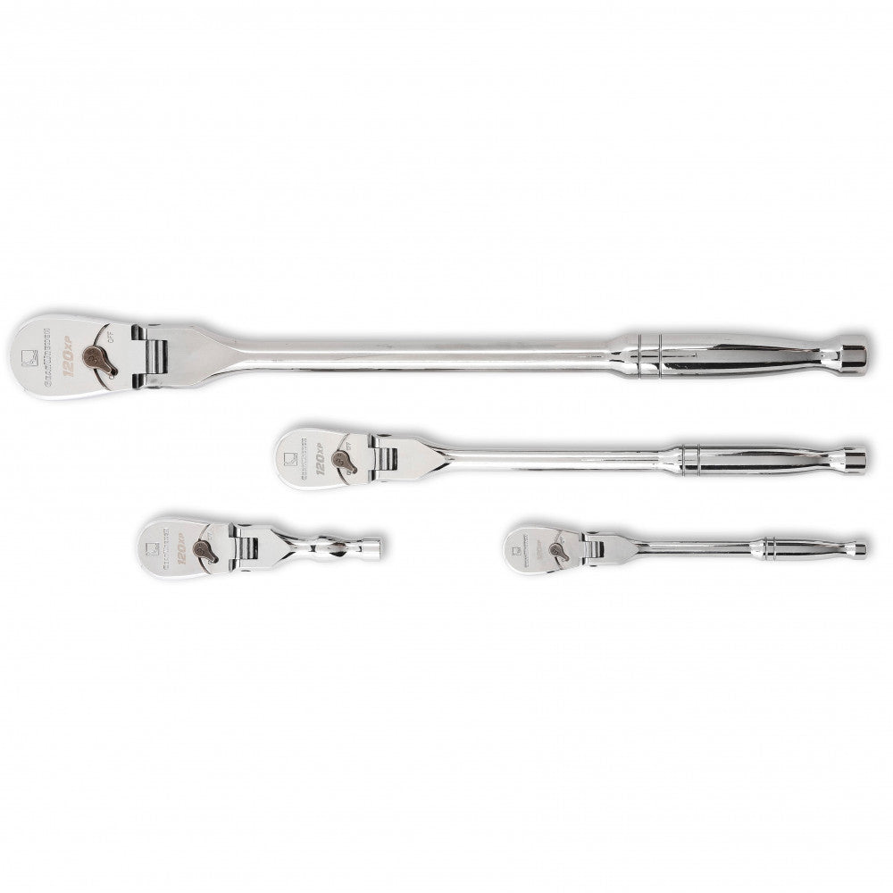 GEARWRENCH 4Pc 1/4", 3/8" & 1/2" Drive 120XP™ Flex Head Teardrop Ratchet Set