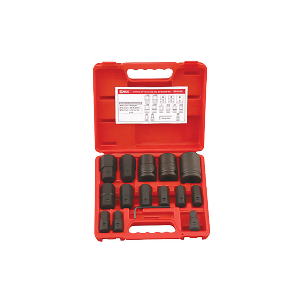 Genius 15Pc 3/4" Dr. SAE Hex Bit Socket Set