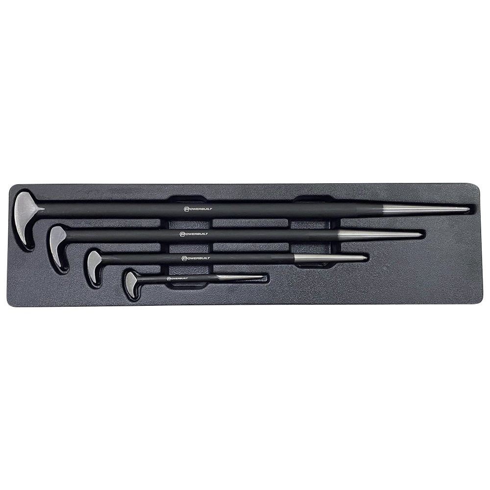 Powerbuilt 4Pc Rolling Head Pry Bar Set