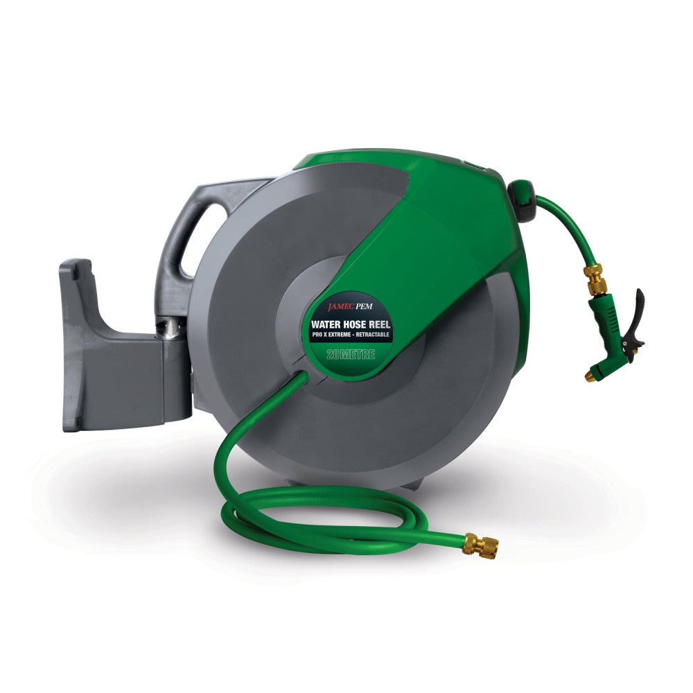 Jamec Water Hose Reel Retractable 12mm 20 Mtr H.D Hybrid Hose Pro x Extreme