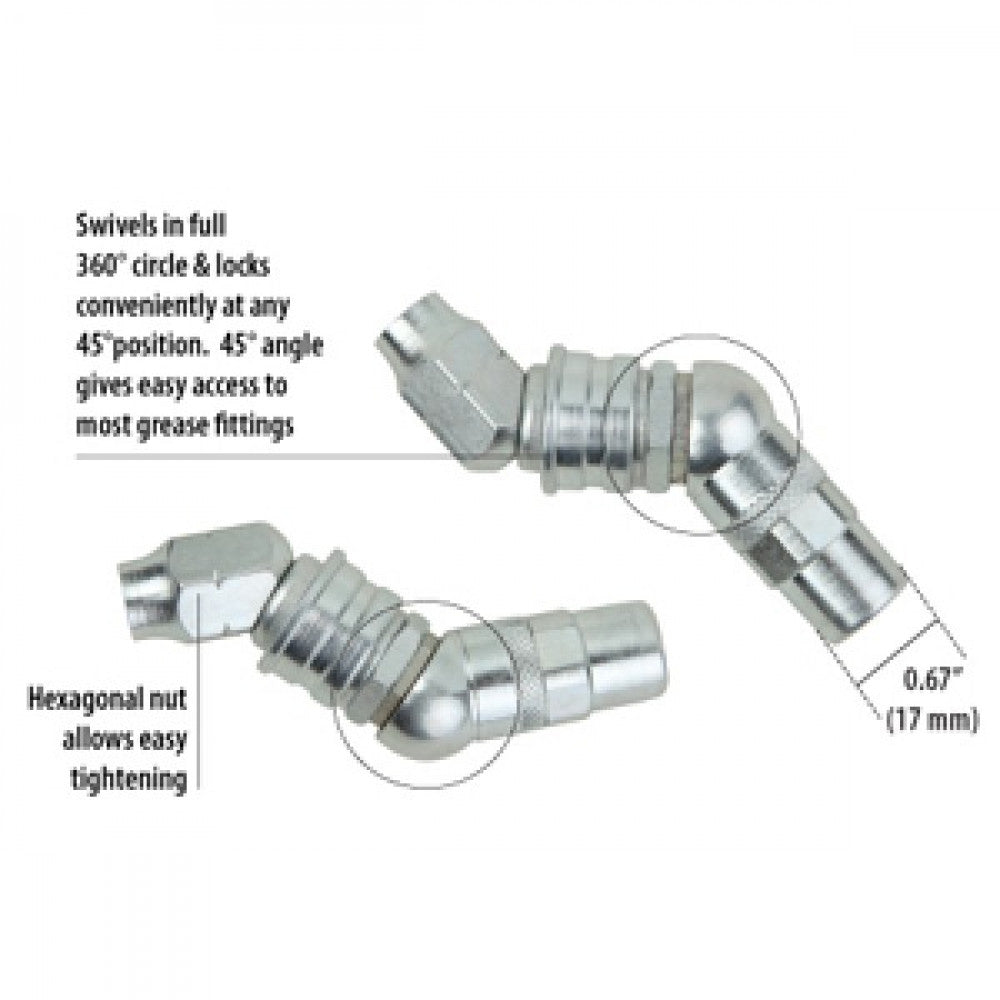 Groz 17.0mm Hydraulic Coupler 360Deg Swivel 3-Jaw