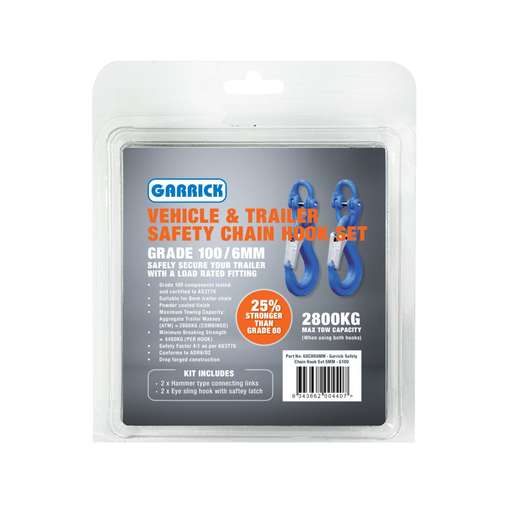 Garrick Vehicle Safety Chain Hook Set 6mm