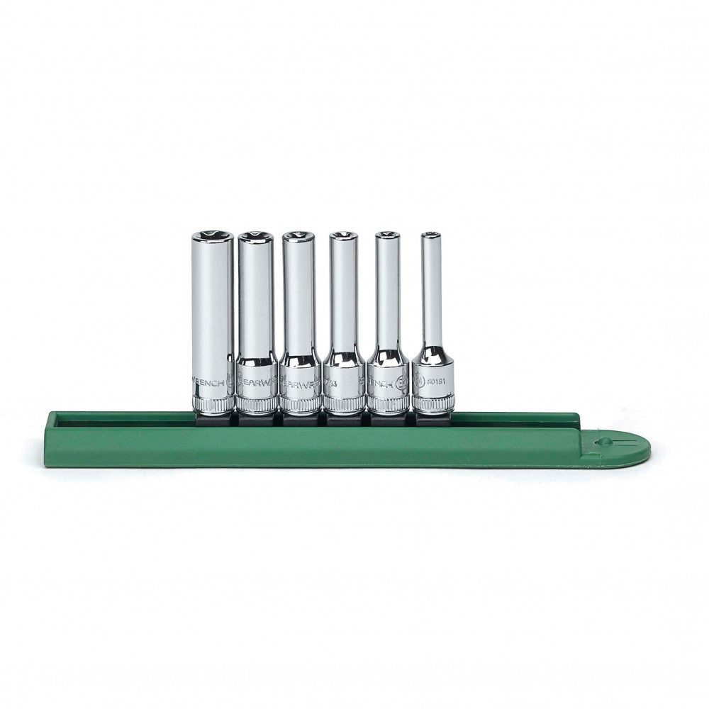 GearWrench Socket Set 1/4" Drive Deep Torx External Rail 6Pc