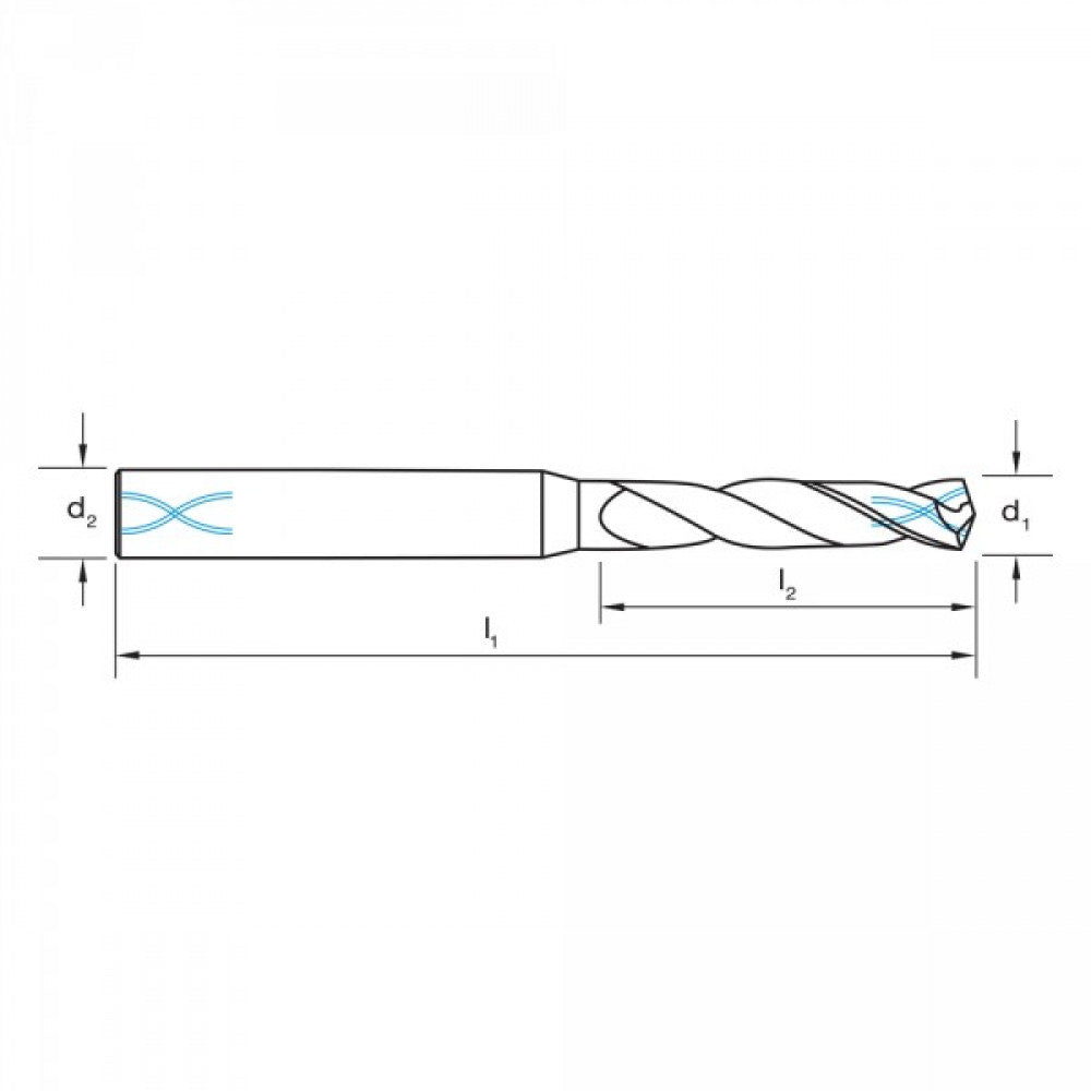 8.0mm 5xD Carbide Drill AlCrN Coated
