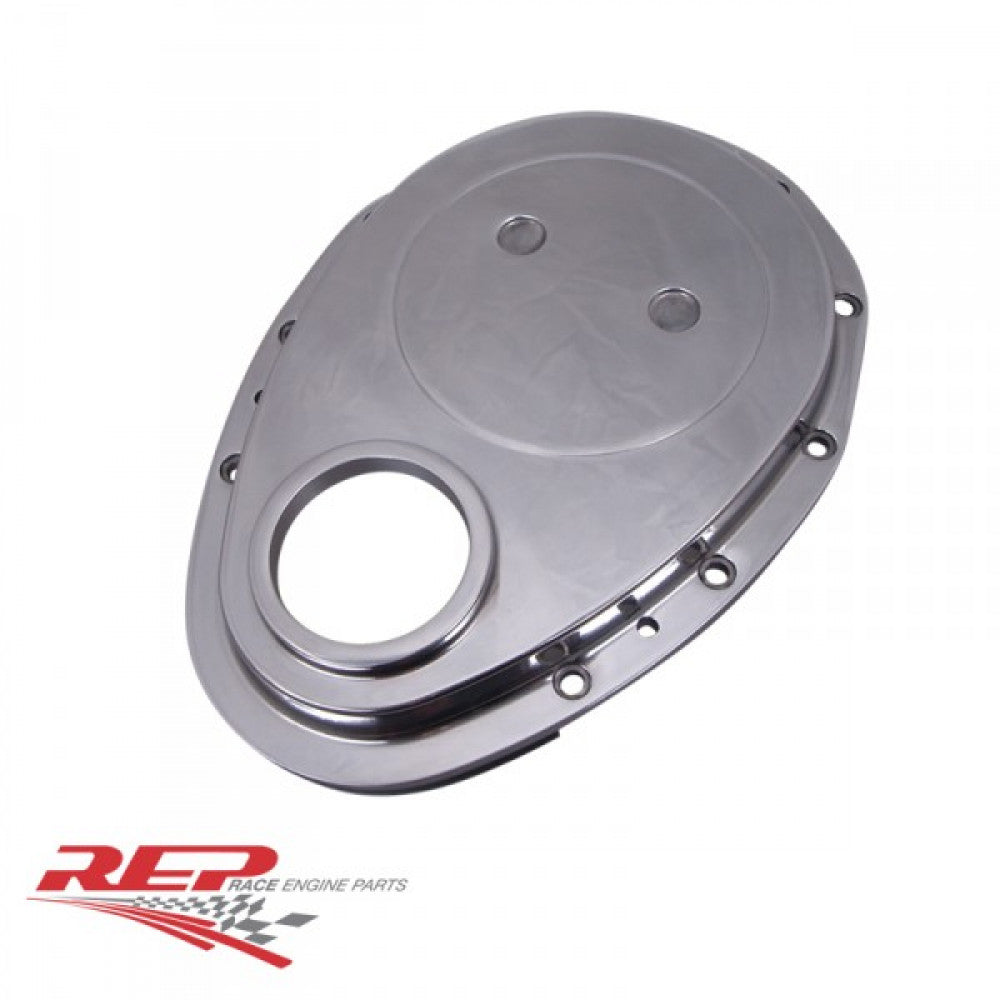 REP Polished Alluminium Timing Cover Chev SB