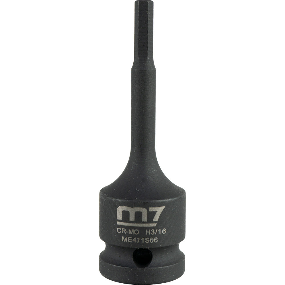 M7 Impact In Hex Socket, 1/2in Drive, 3/16in