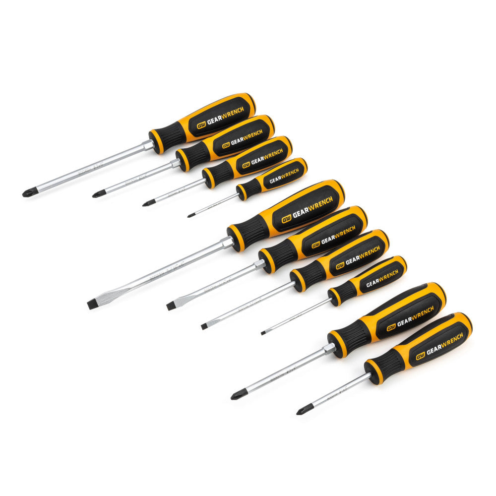 GEARWRENCH 10Pc Phillips® / Slotted / Pozidriv® Dual Material Screwdriver Set