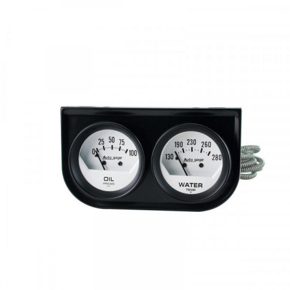 Auto Gage Dual 2-1/16 Water Temp & Oil Press SS