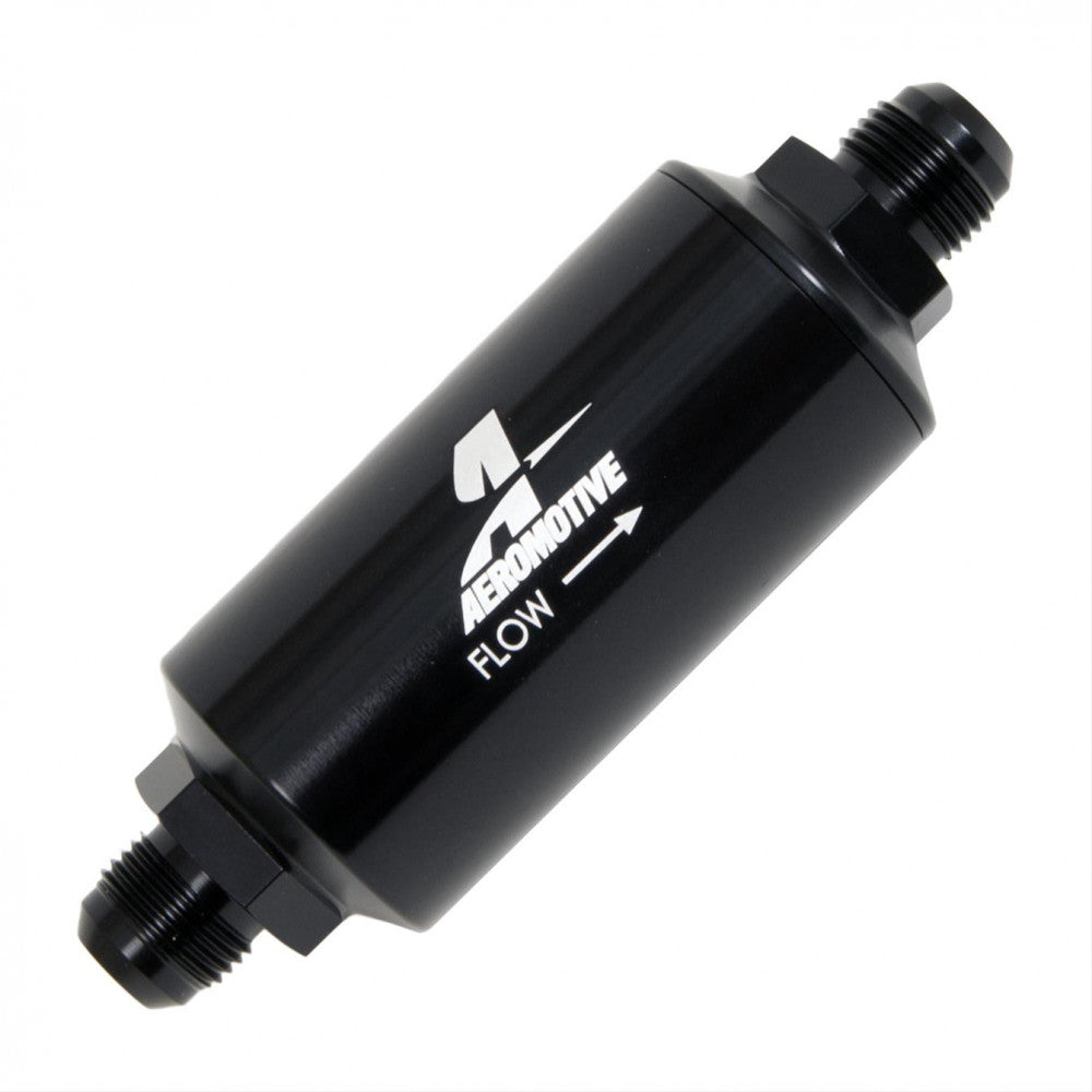 Aeromotive Fuel Filter Billet 10 Mic An-10 Inline Microglass Element,Black#12385