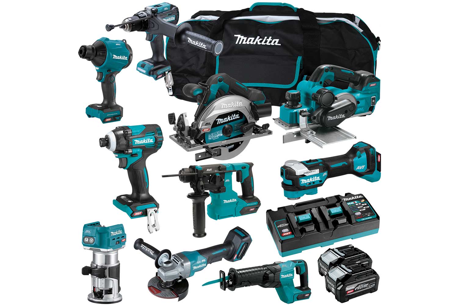 MAKITA 40Vmax XGT Brushless 10-Pc. Combo (4.0Ah) Kit DK0251G101