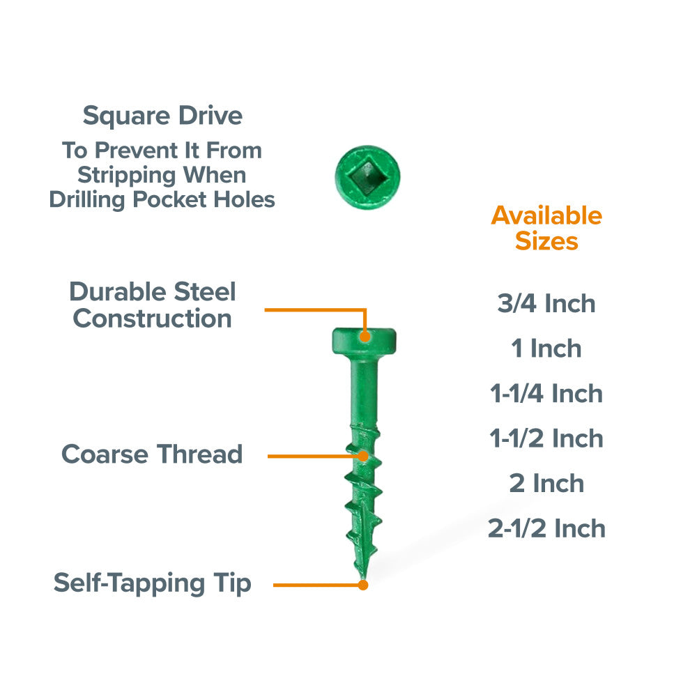Screws 1-Inch Coarse 100-pcs