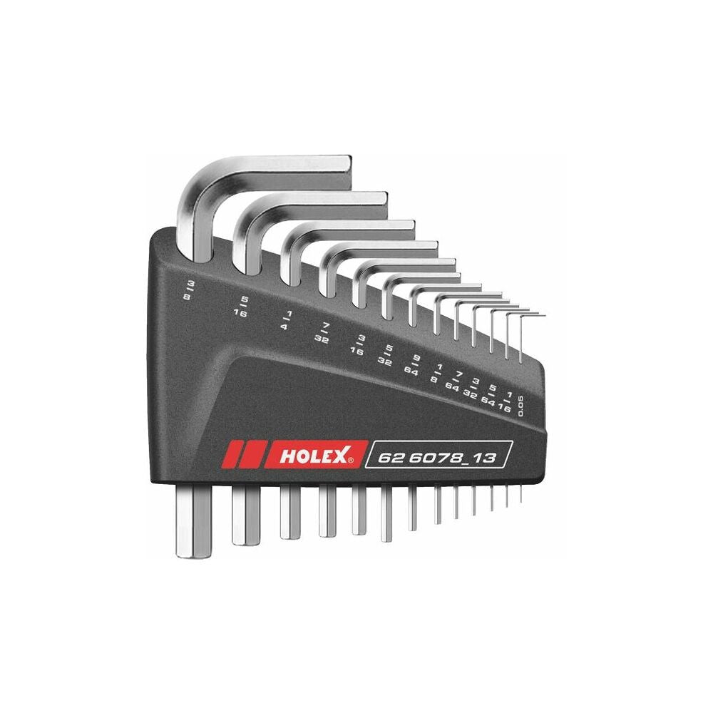 Holex 13PCE Hex Key Set,STD AF 0.050" - 3/8"