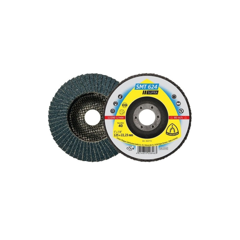 Klingspor SMT624 Zirconia Flap Disc - 115mm, 60g (10pk)