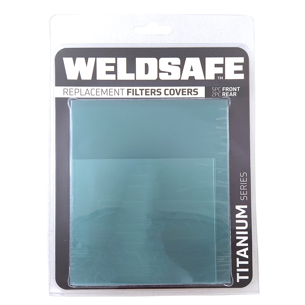 Weldsafe 7pc Welding Helmet Replacement Filter Covers Set - Titanium