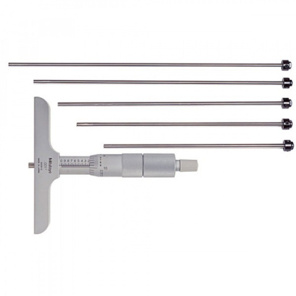 Mitutoyo Depth Micrometer 0-6" x 4" Base With 6 Rods