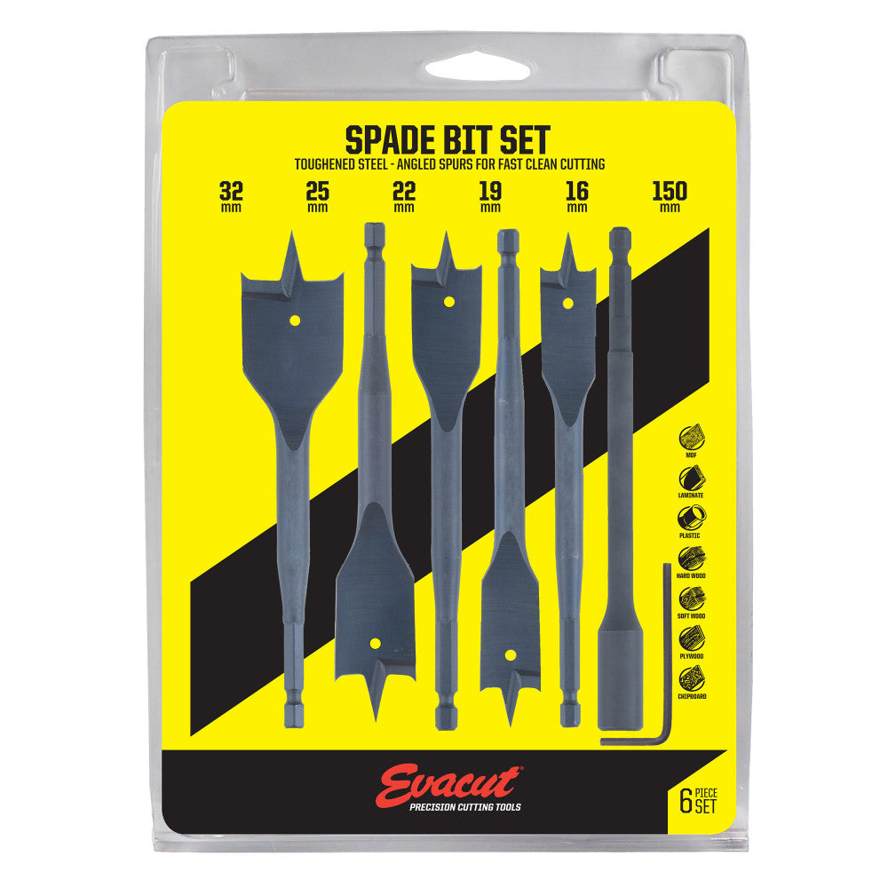 6pce Spade Bit Set Evacut