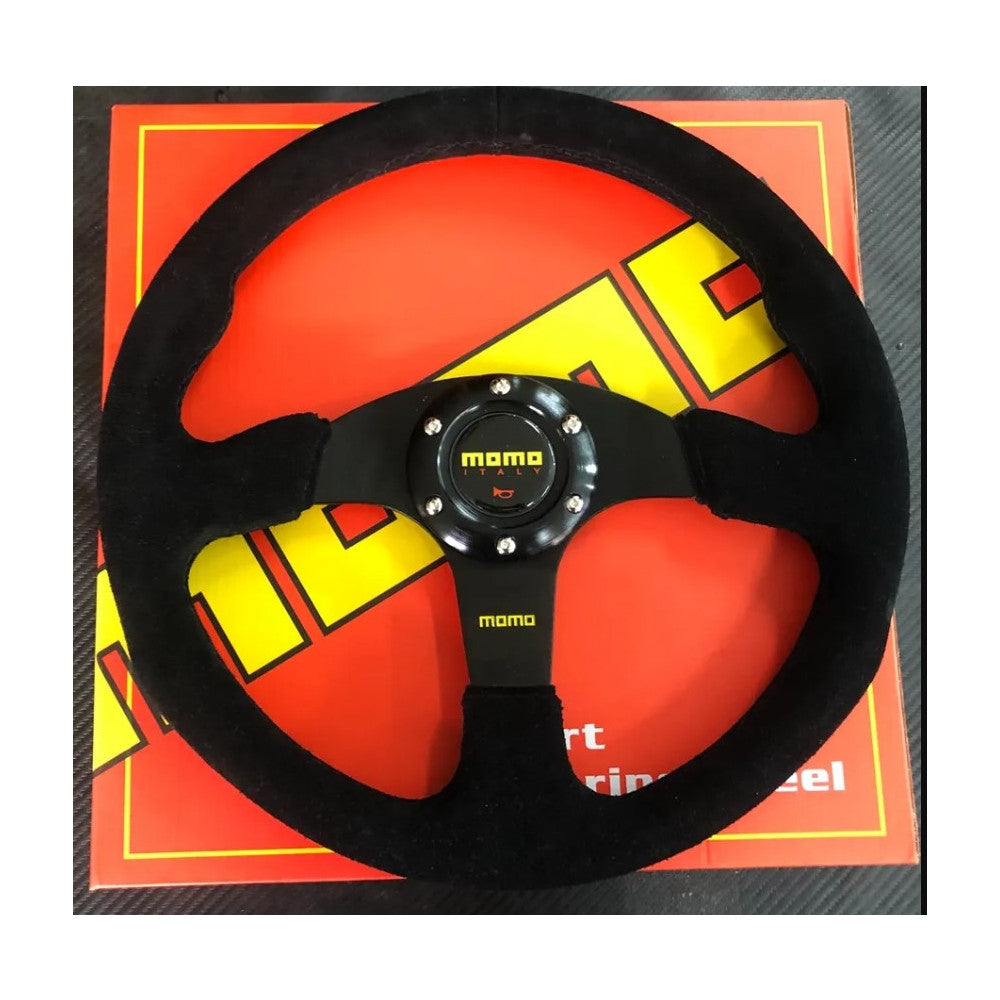 Racers - Car 14-Inch Leather Automobile Race Steering Wheel Black#WHLTHR