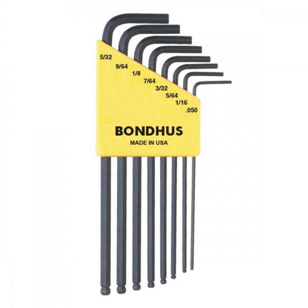 0.05"-5/32" Bondhus 8 Piece Ball End L-Wrench Set
