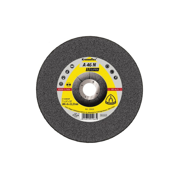 Klingspor A46N Supra Aluminium Grinding Disc - 115mm, 6mm (10pk)