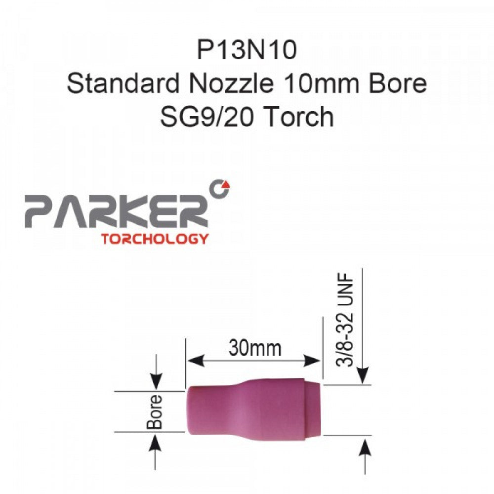 Std TIG Nozzle 10mm Bore #6 SG9/20 Pkt 10