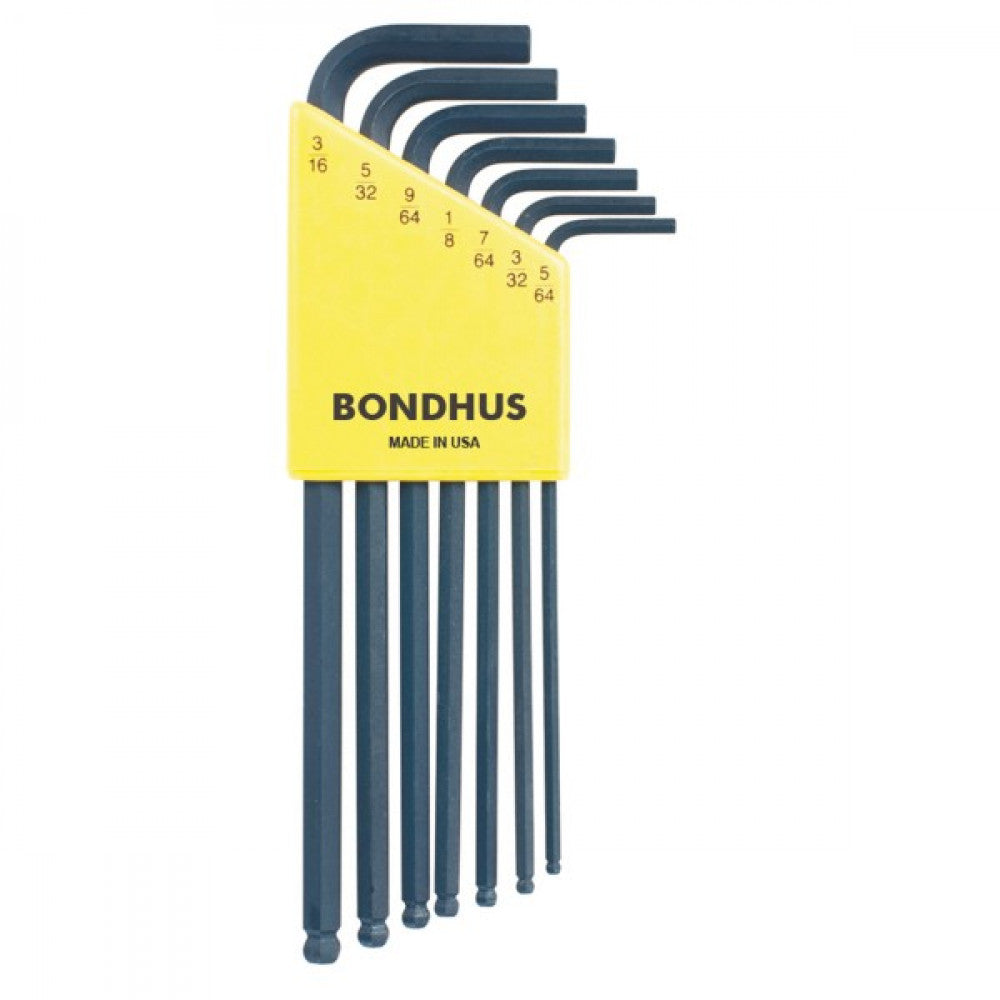 5/64-3/16" Bondhus 7 Piece Ball End L-Wrench Set
