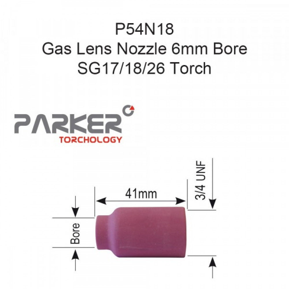 Std Gas Lens Cup 6mm Bore #4 SG17/18/26 Pkt 10