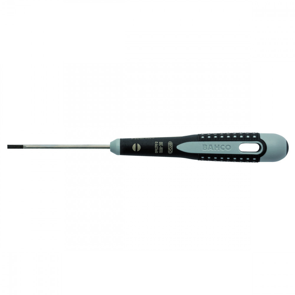 Bahco ERGOâ„¢ Slotted Straight Tipped Screwdriver With Rubber Grip 2.5mm x 60mm