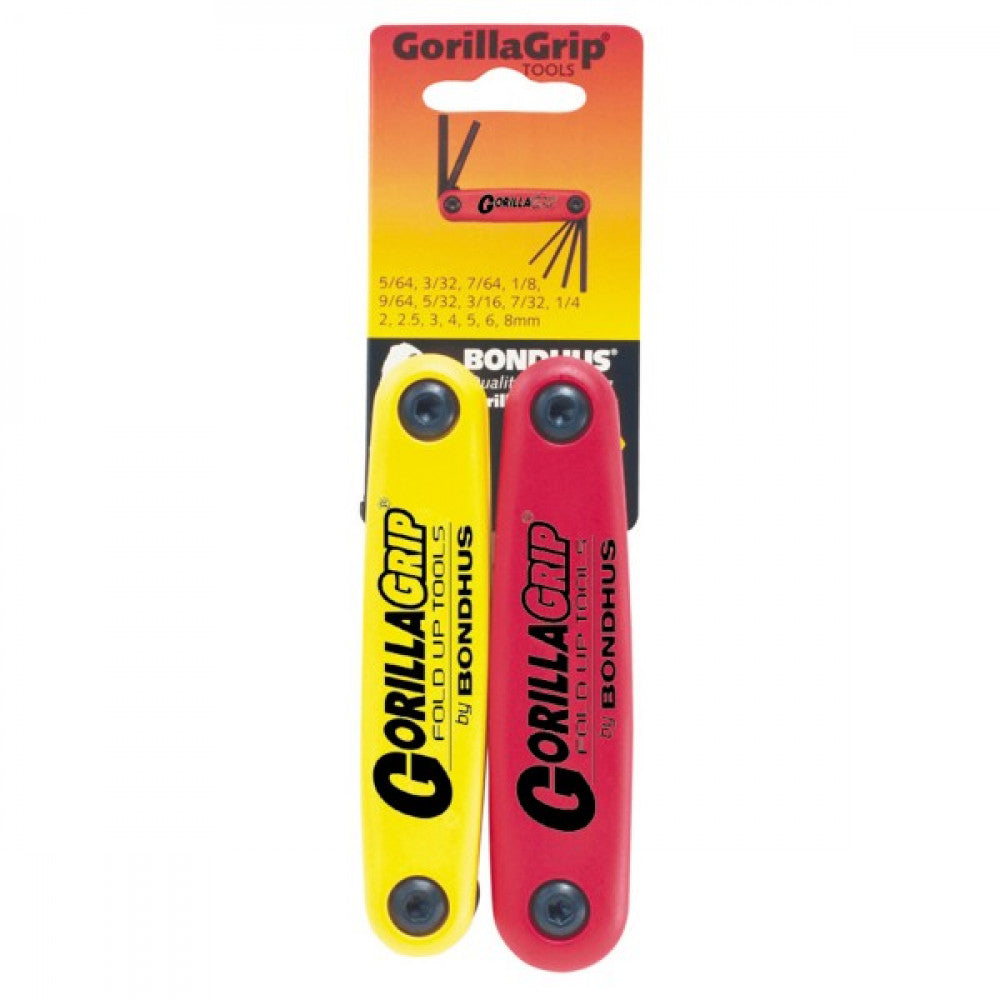 16 Piece Bondhus Gorillagrip Fold Up Hex Key 2pk