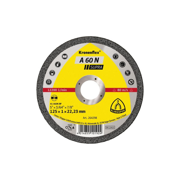 Klingspor A46N Supra Aluminium Cutting Disc Flat - 230mm, 3mm (25pk)