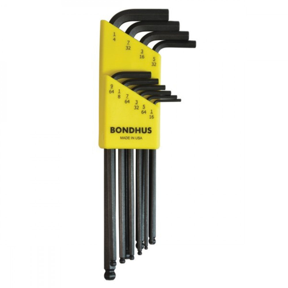1/16-1/4" Bondhus 10 Piece Ball End L-Wrench Set