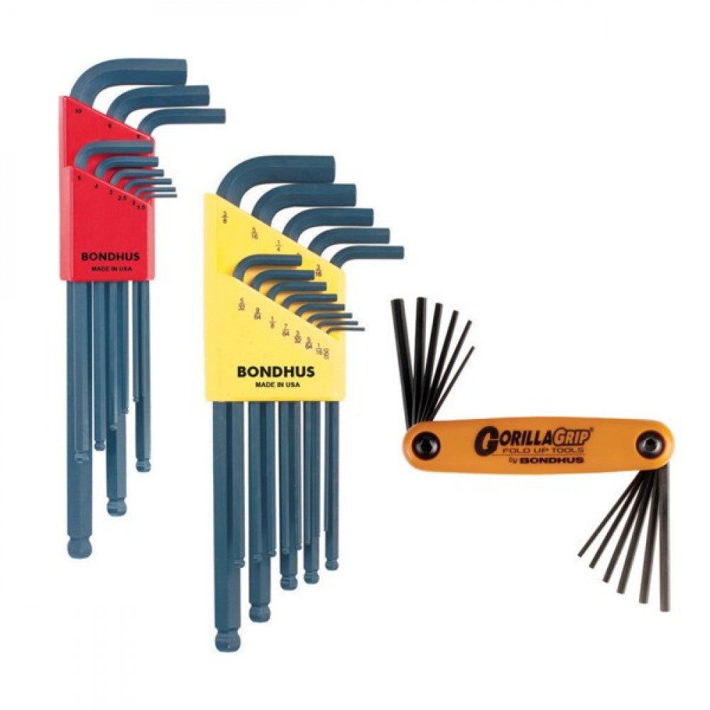 3 Pack Bondhus 34 Piece Hex & Ball End