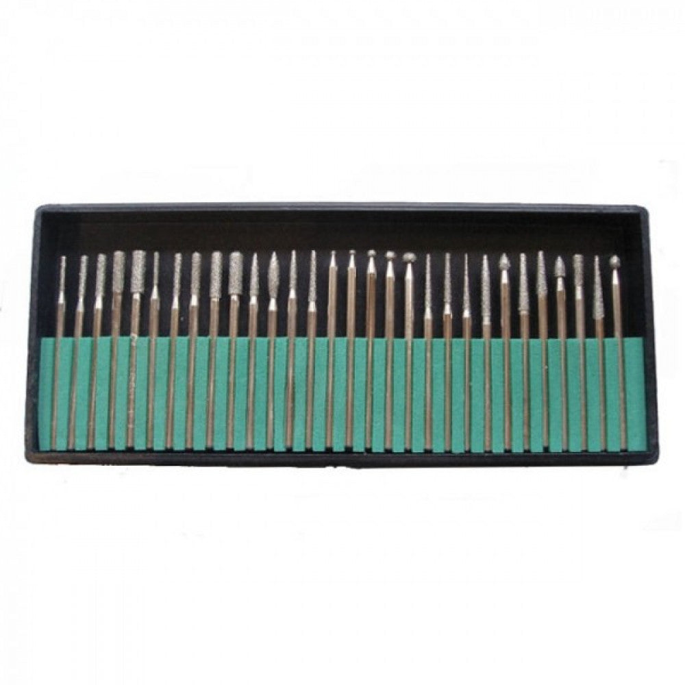 30pce Diamond Burr Set x 3mm Shank