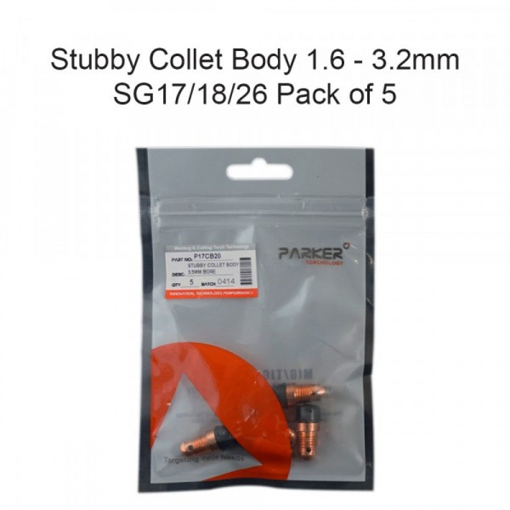 Stubby Collet Body 1.6 - 3.2mm SG17/18/26 Pkt 5