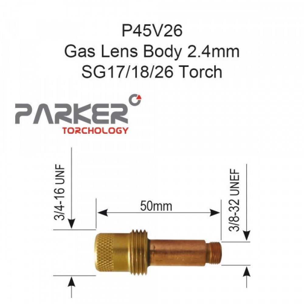 Gas Lens Collet Body 2.4mm SG17/18/26 Pack Of 5