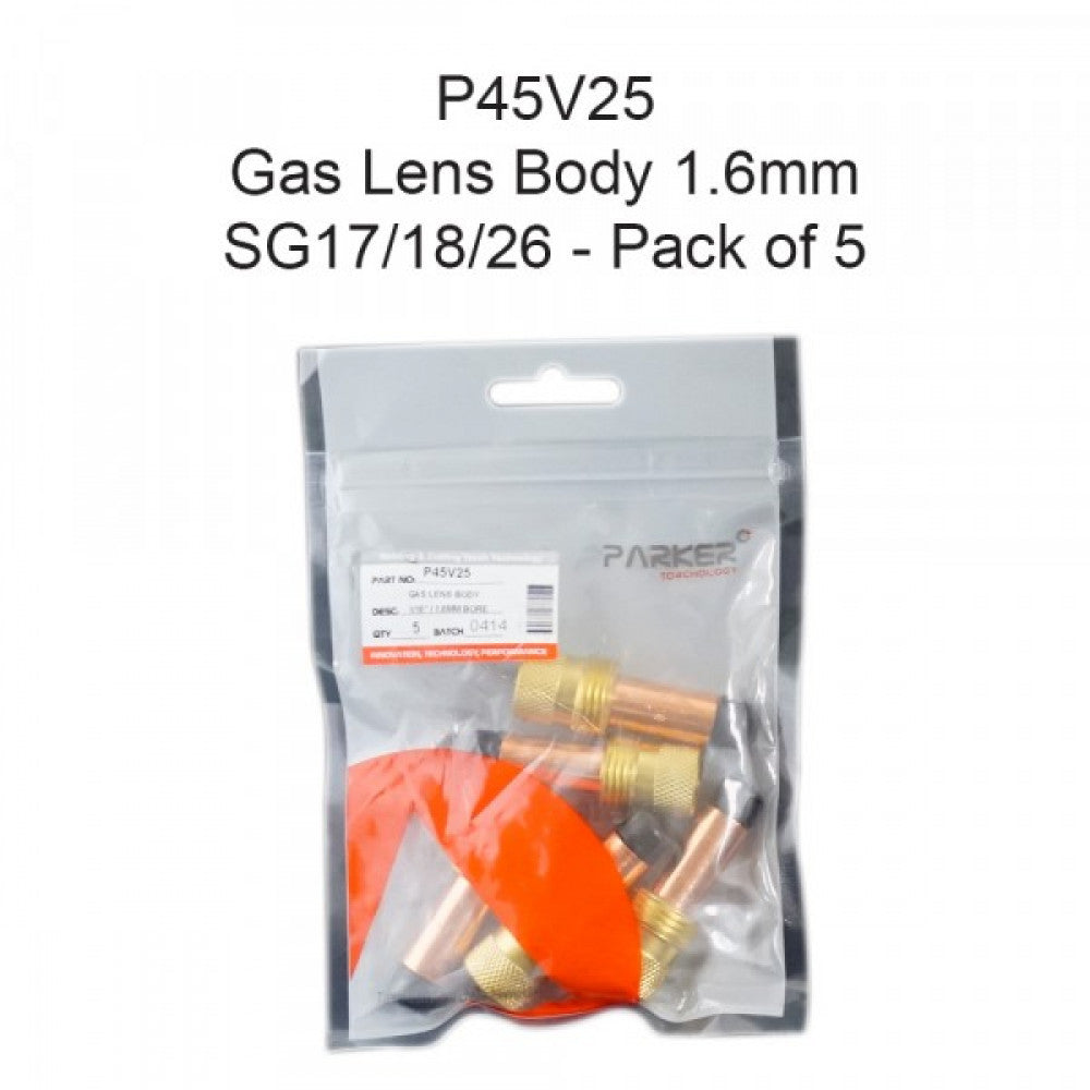 Gas Lens Collet Body 1.6mm SG17/18/26 Pack Of 5