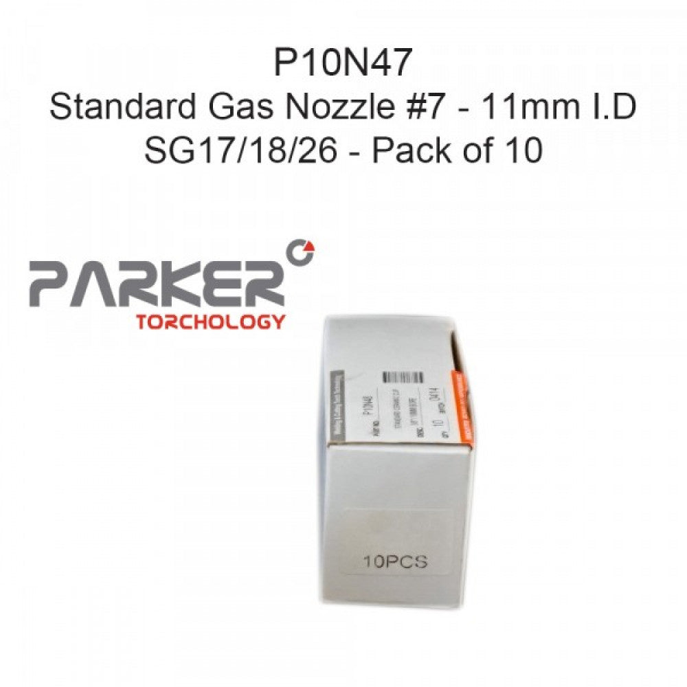 Std TIG Nozzle 11mm Bore #7 SG17/18/26 Pkt 10