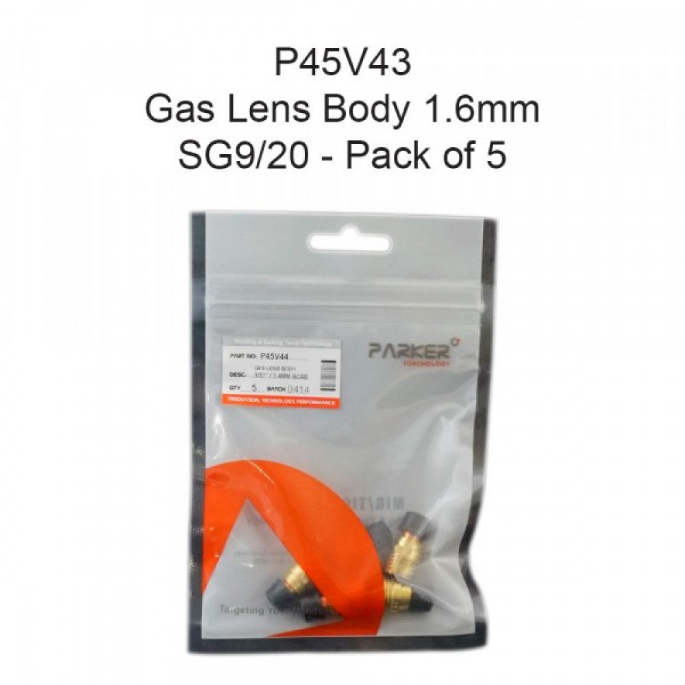 Gas Lens Body 1.6mm SG9/20 Pack Of 5