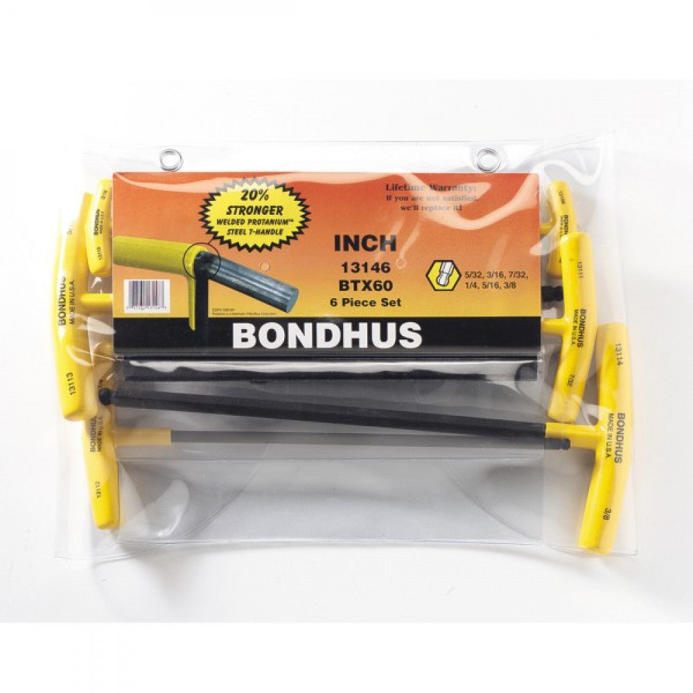 5/32"-3/8" Bondhus 6Pce Ball End T-Handle Set