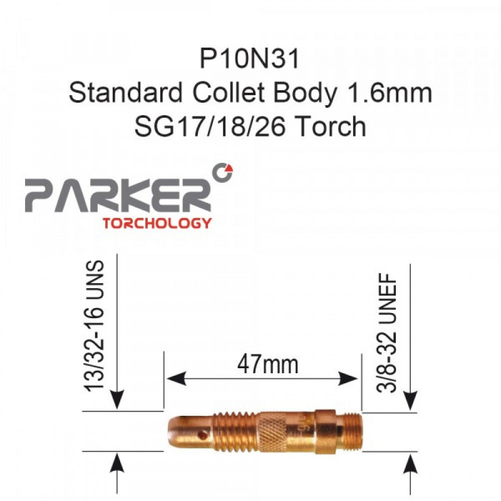Standard Collet Body 1.6mm SG17/28/26 Pack Of 5