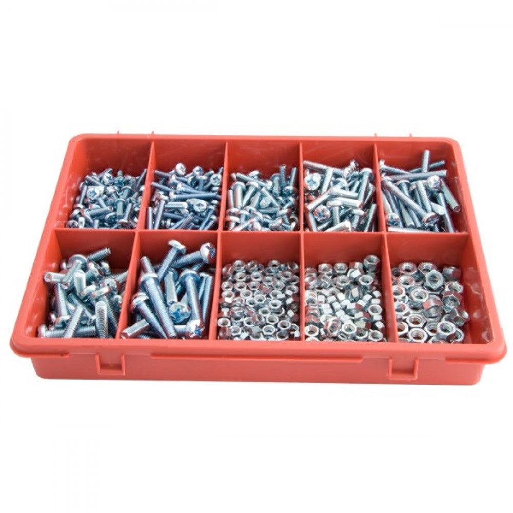 575Pack Machine Screws & Hexagon Nuts Assortment