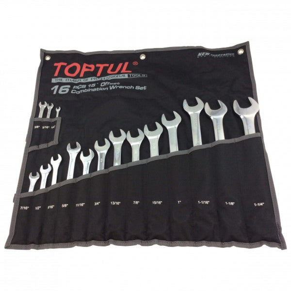 Toptul Imperial Roe Wrench Set 1/4-1.1/4" 16Pc