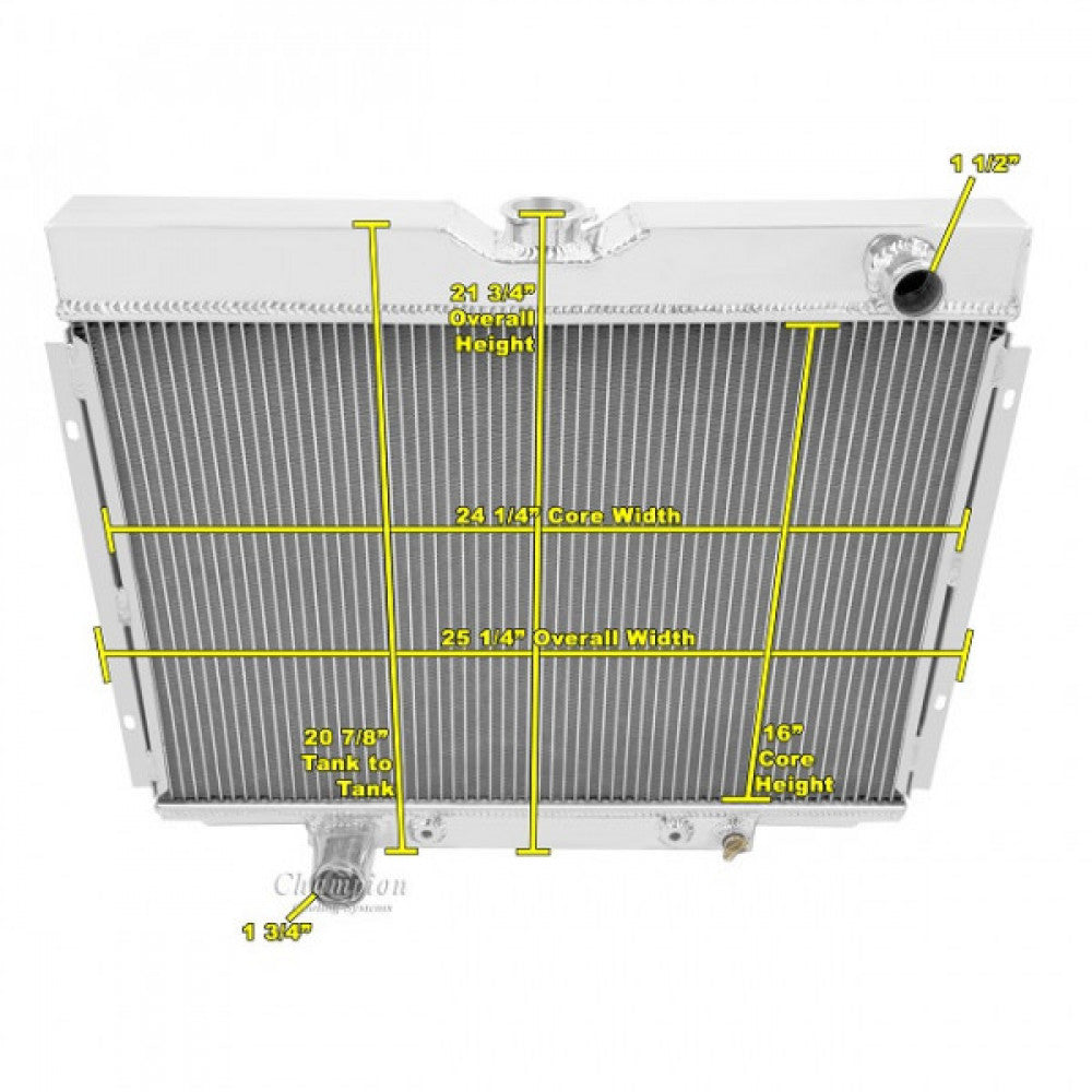Champion Radiator Ford Big Block Mustang 1967-70 - 3 Core Each#PCC379
