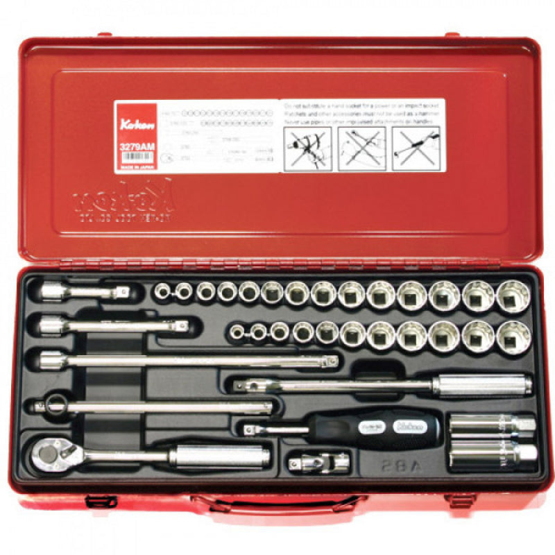 Koken 3/8" Dr Socket Set 35pc 5/16" 7/8", 9 22mm