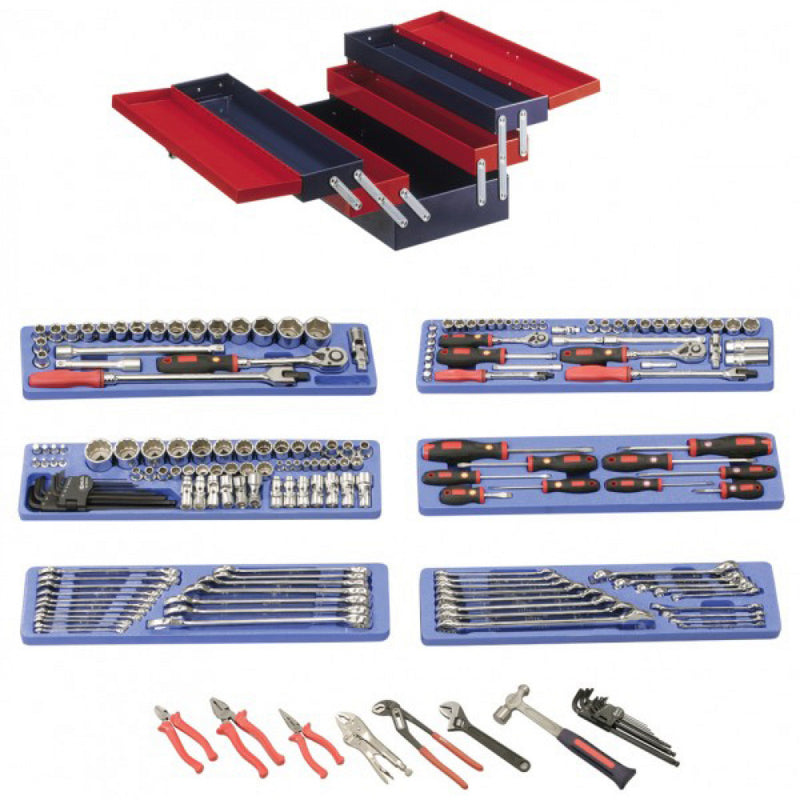 Genius 190Pc Metric/Imperial Tool Kit In 5-Tier Cantilever Toolbox