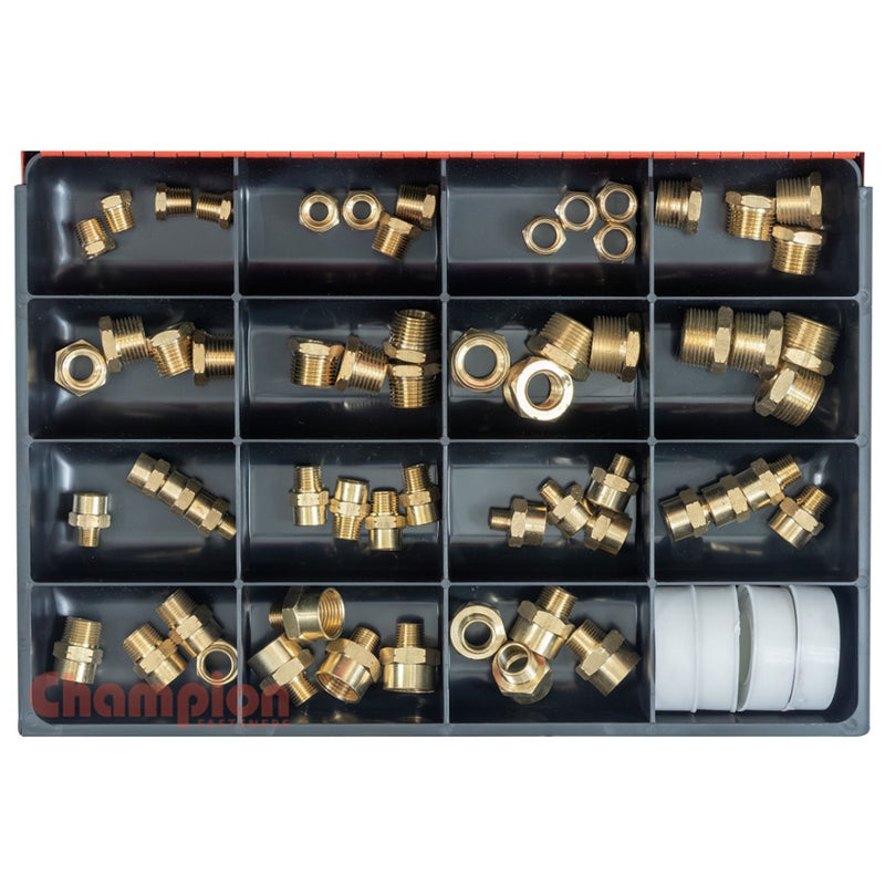 Champion 60 Piece Male/Female Brass Hex Adaptor Assortment