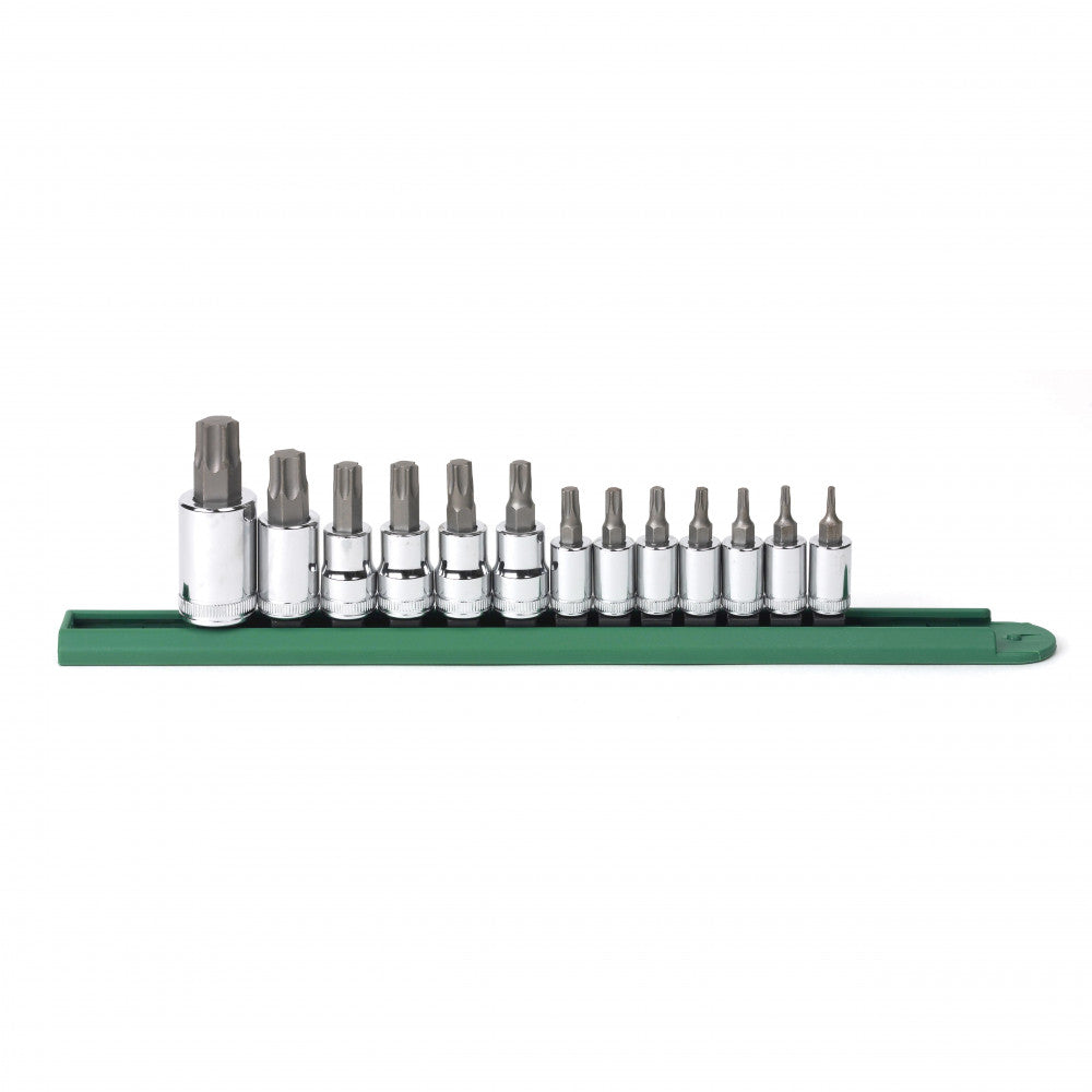 GearWrench Socket Set Bit Set 1/4" & 3/8" & 1/2" Drive Torx Press Fit Rail 13Pc