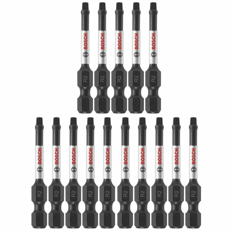 Bosch Impact Tough Screwdriver Bit, R2 1/4" x 50 mm 15 Pack